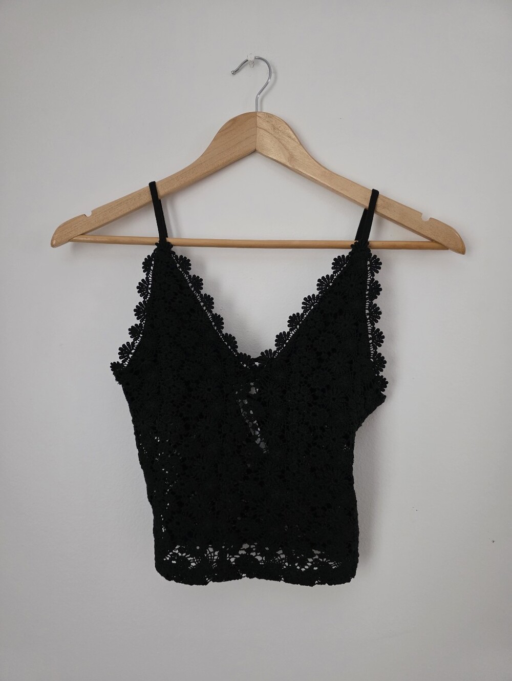H&M Black Crochet Lace Cami
